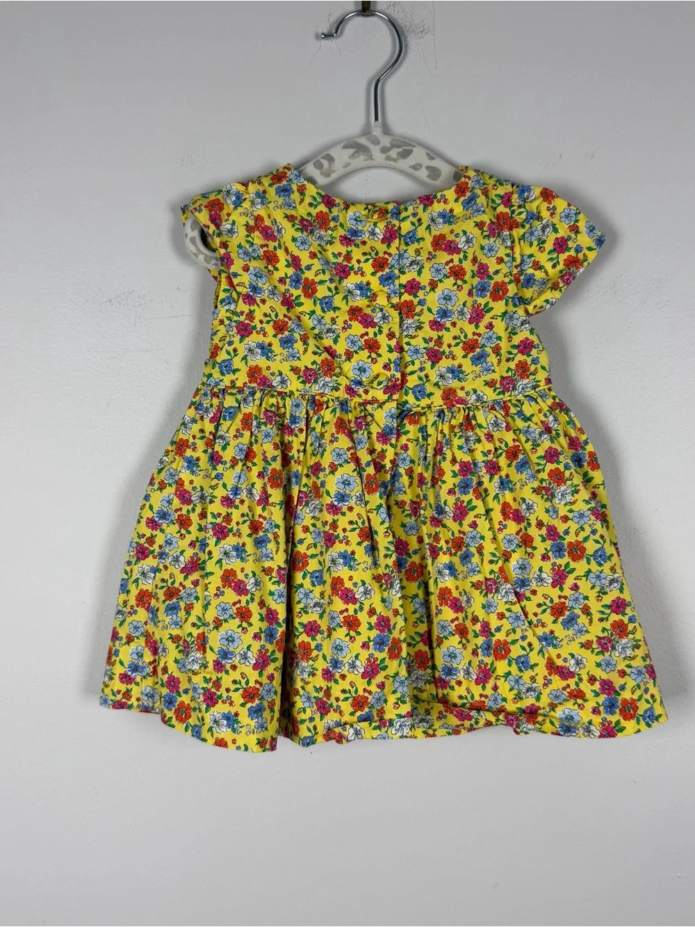 Ralph Lauren Baby Girl Yellow Floral Short Sleeve Fit & Flare Dress Size 3 Month